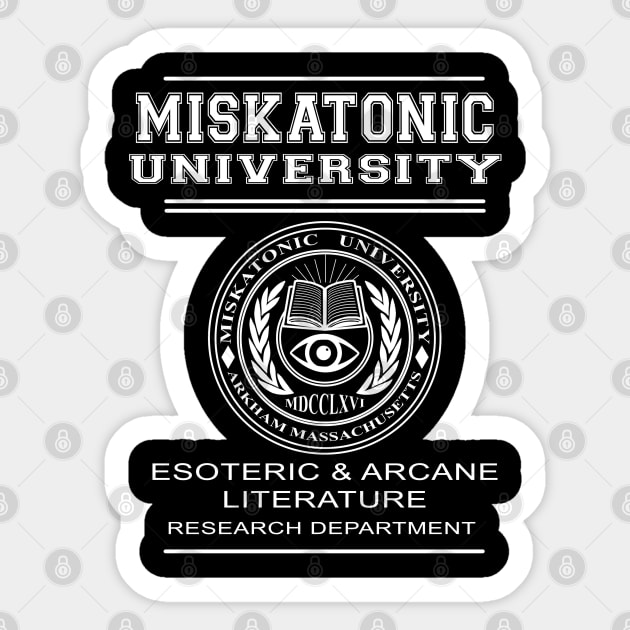 Miskatonic university - HP Lovecraft Sticker by Duckfieldsketchbook01